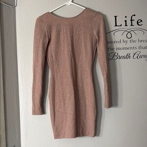 Elegant Pink Long Sleeve Dress